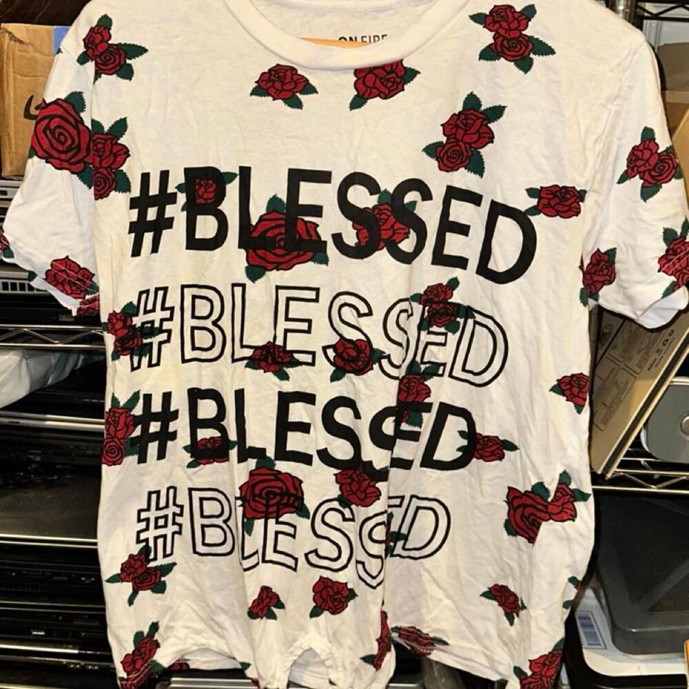 Women's White and Red T-shirt